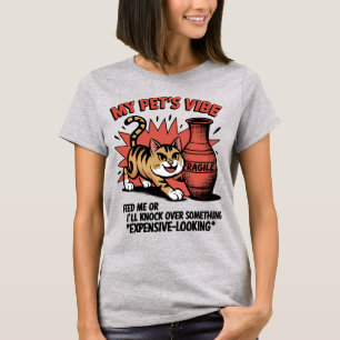 猫の生意気警告な態度 Tシャツ