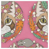 猫の生活のピンク ファブリック (クローズアップ)