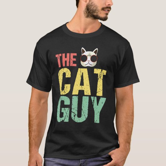 猫の男のペットの飼い主 Tシャツ (正面)