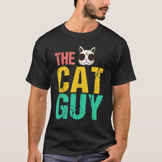 猫の男の動物 Tシャツ (正面)