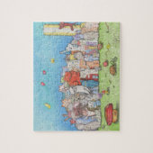 猫の町への歓迎 ジグソーパズル (縦)