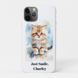 猫の画像  楽しいテキスト 名前 iPhone 11 PROケース