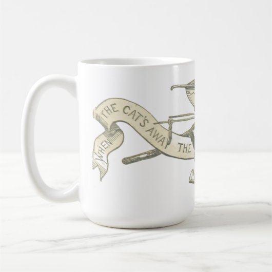 "猫の留守に悪さ猫" ヴィンテージ コーヒーマグカップ (左)