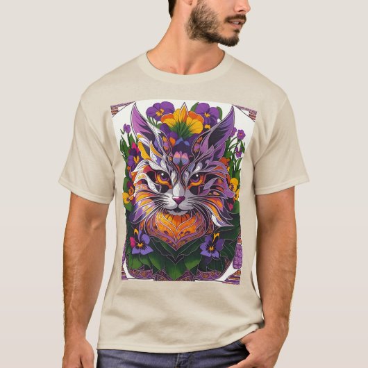 猫の癖やチャーム、珍奇なモノを探索 – Tシャツ (正面)