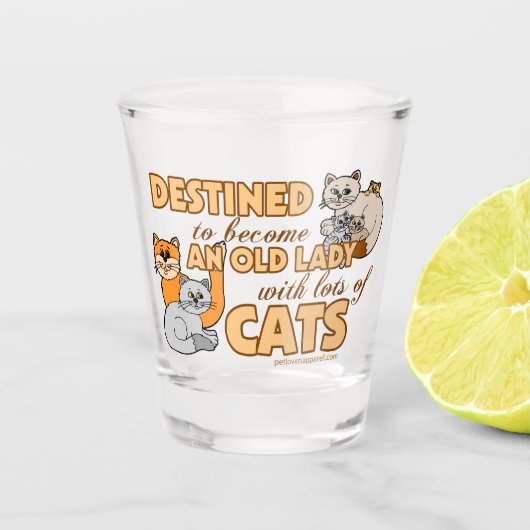 猫の発言の女性With Lots ショットグラス (正面)