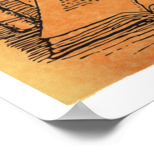 猫の白いポスターは本が多すぎることはない ポスター (角)