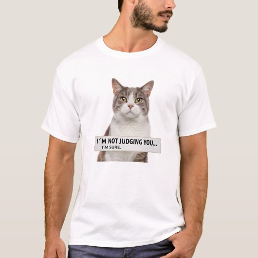 猫の皮肉な引用文ミニマルアート Tシャツ (正面)