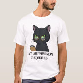 猫の監督要おもしろい求 Tシャツ (正面)