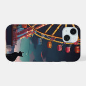猫の監視 iPhone 15ケース (裏面横)