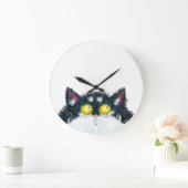 猫の目が見える ラージ壁時計 (ホーム)