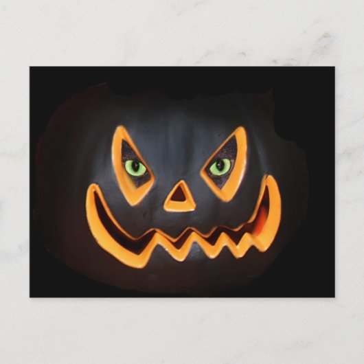 猫の目で黒いカボチャ ポストカード (正面)