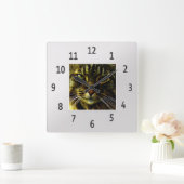 猫の目の催眠銀額写真 スクエア壁時計 (ホーム)