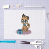 猫の目よくはしゃぐで可愛くてフワフワの可愛い子猫 薄葉紙 (クラフト)