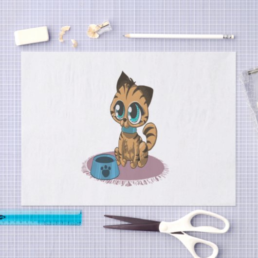 猫の目よくはしゃぐで可愛くてフワフワの可愛い子猫 薄葉紙 (クラフト)