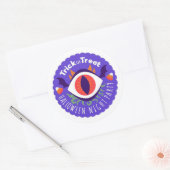 猫の目をトリックまたは治療する ラウンドシール (封筒)