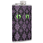 猫の目パープルダマスクビニールラッピングフラスク フラスク (右)
