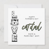 猫の目的から来たグリーンハッピーパパの日 カード (正面)