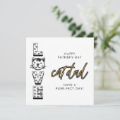 猫の目的から来た黄色い幸せな父の日 カード (スタンド正面)