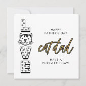 猫の目的から来た黄色い幸せな父の日 カード (正面)