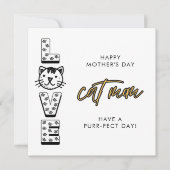 猫の目的から来た黄色い母の幸せな日 カード (正面)