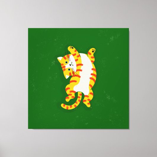 猫の目覚め キャンバスプリント (正面)