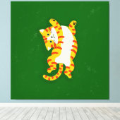 猫の目覚め キャンバスプリント (インサイチュ (ウッドフロア))