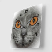 猫の目 スクエア壁時計 (傾斜)
