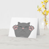 猫の眠り カード (黄色い花)