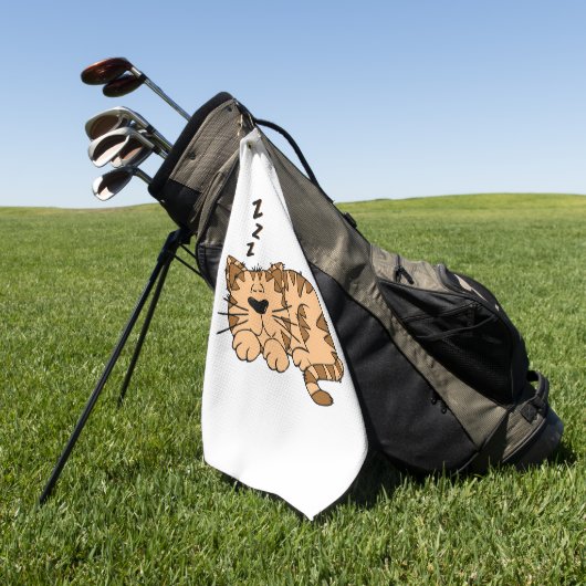 猫の眠り ゴルフタオル (グリーン)