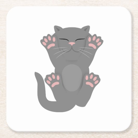 猫の眠り スクエアペーパーコースター (正面)