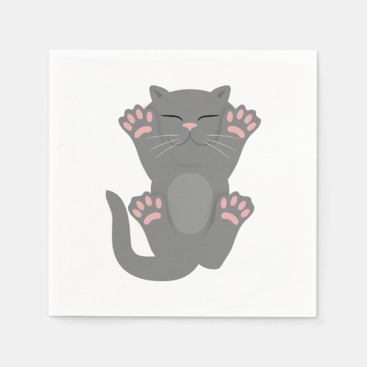 猫の眠り スタンダードカクテルナプキン (正面)