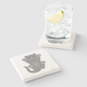 猫の眠り ストーンコースター (横)