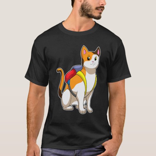 猫の瞳のスクールバッグ Tシャツ (正面)