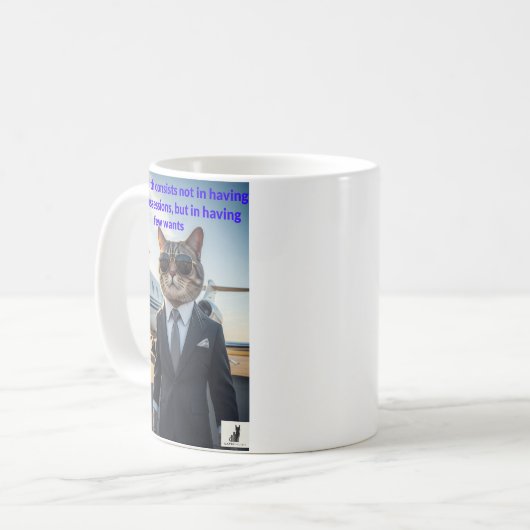 猫の知恵と富 – Catpitalist Mug コーヒーマグカップ (正面左)
