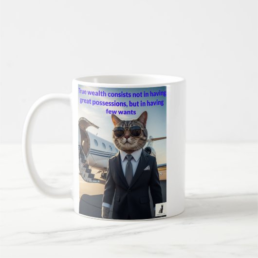 猫の知恵と富 – Catpitalist Mug コーヒーマグカップ (左)