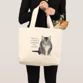 猫の知恵 - 洗練された文化の欠如? ラージトートバッグ (正面(商品))