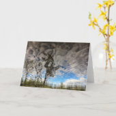 猫の石の木の空白のなカード カード (黄色い花)