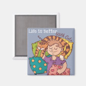 猫の磁石の方が生きがいが良い マグネット (正面/裏面)