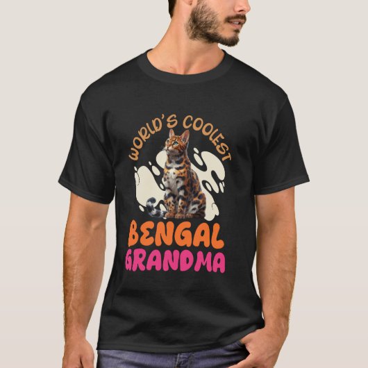 猫の祖母 WORLD'S COOLEST BENGAL GRANDMA 祖母 Tシャツ (正面)