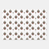 猫の祝包み紙セット3 ラッピングペーパーシート (正面3)