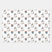 猫の祝包み紙セット3 ラッピングペーパーシート (正面2)