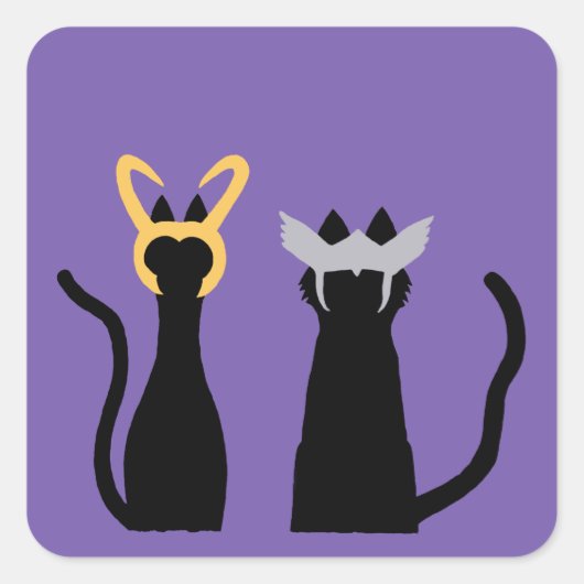 猫の神々 スクエアシール (正面)