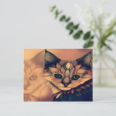 猫の神秘的な雰囲気 ポストカード (スタンド正面)