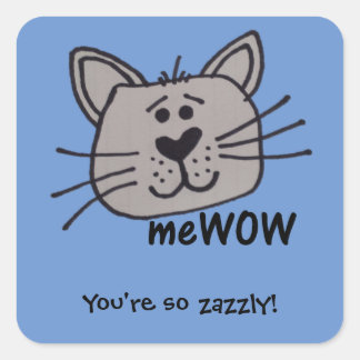 猫の私WOWカスタマイズ可能な良いジョブシール広場 スクエアシール