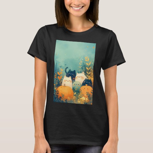 猫の秋の幻想 Tシャツ (正面)