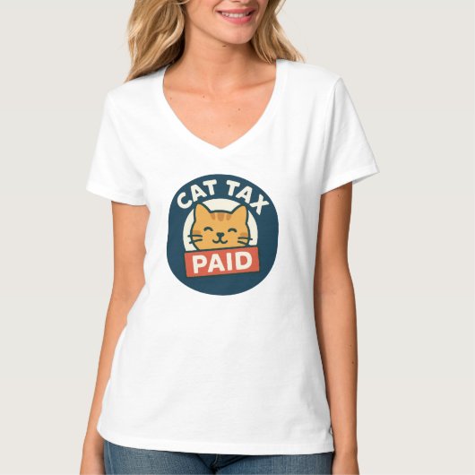 猫の税金支払い Tシャツ (正面)