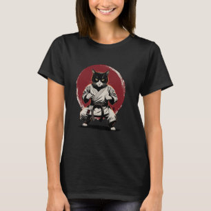 猫の空手 柔道 日本 日の丸 パングラフィック Tシャツ