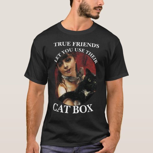 猫の箱を使わせてくれるのが本当の友達 HG Tシャツ (正面)