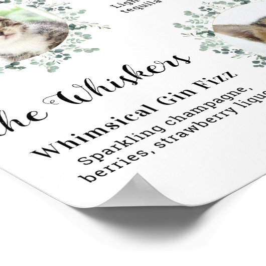 猫の結婚シグネチャードリンクカスタムバー ポスター (角)