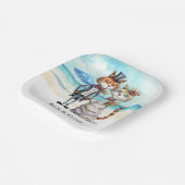 猫の結婚ビーチ結婚式 ペーパープレート (傾斜あり)